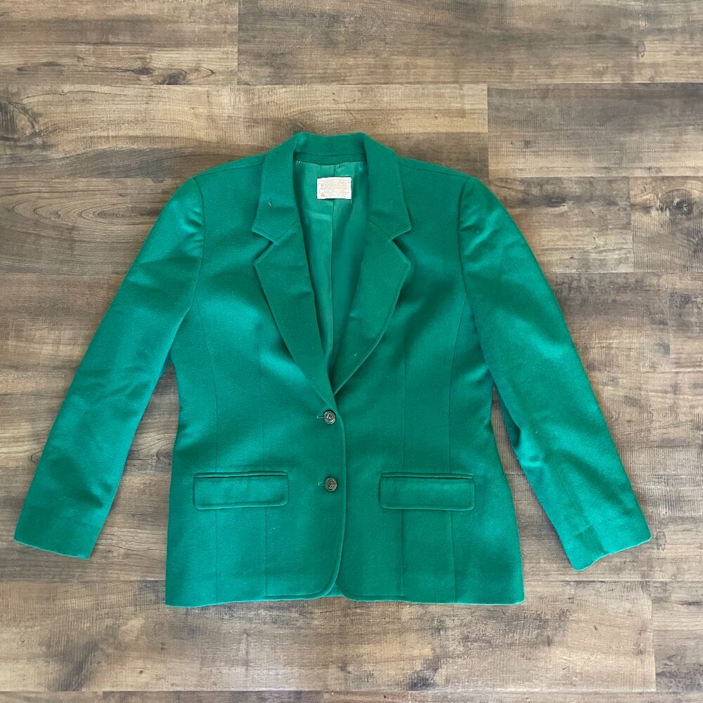Vintage Pendleton Womens Wool Blazer Green | Made in USA | Size 12